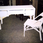 wicker desk & chair after